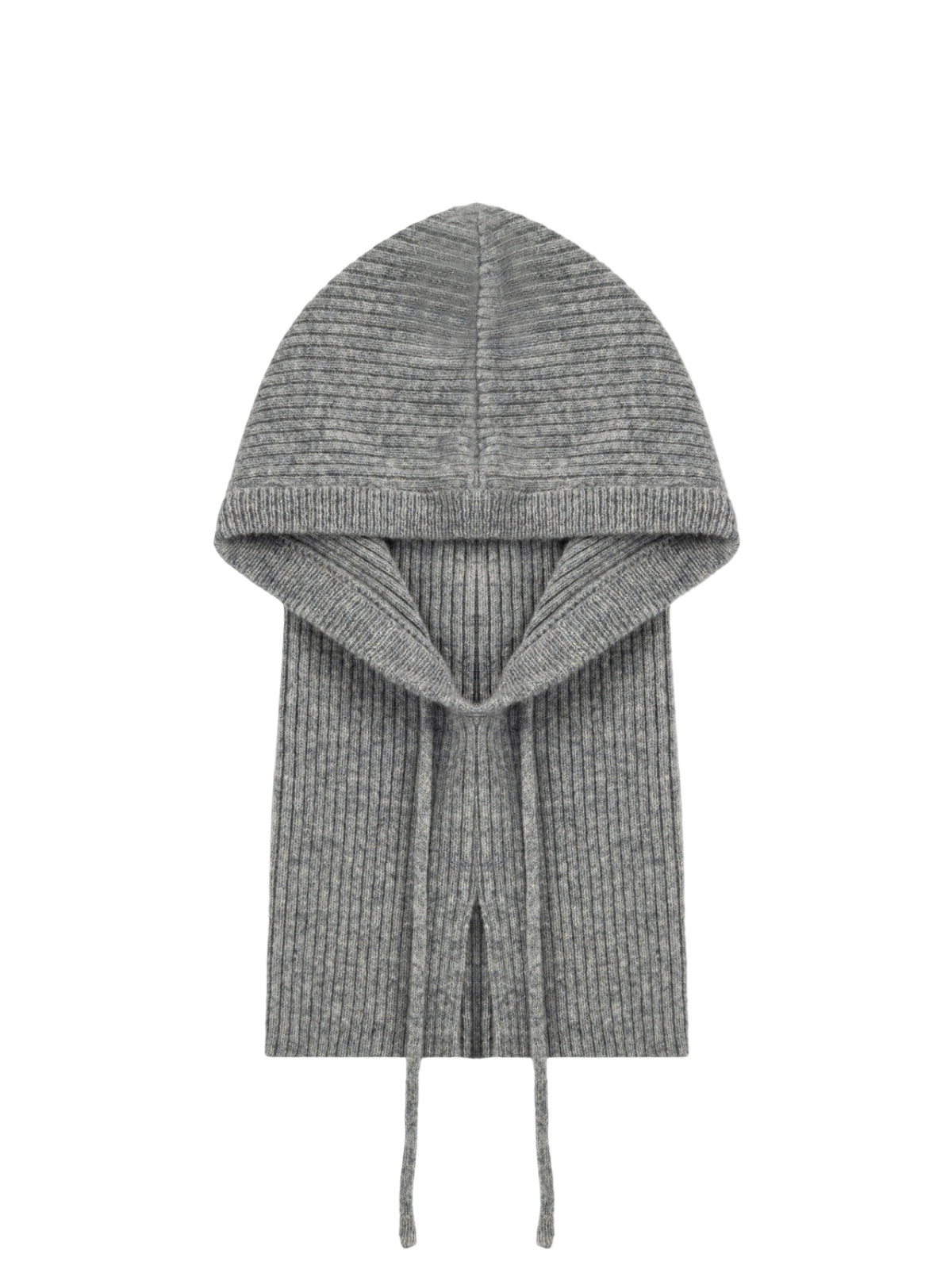 Cagoule en laine premium, bonnet balaclava femme hiver, cagoule tricotée douce, cache - cou chaud, capuche ajustable, modèle Sapharina - Écharpe - Gris