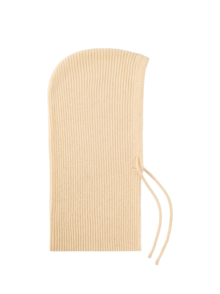 Cagoule en laine premium, bonnet balaclava femme hiver, cagoule tricotée douce, cache - cou chaud, capuche ajustable, modèle Sapharina - Écharpe - Beige