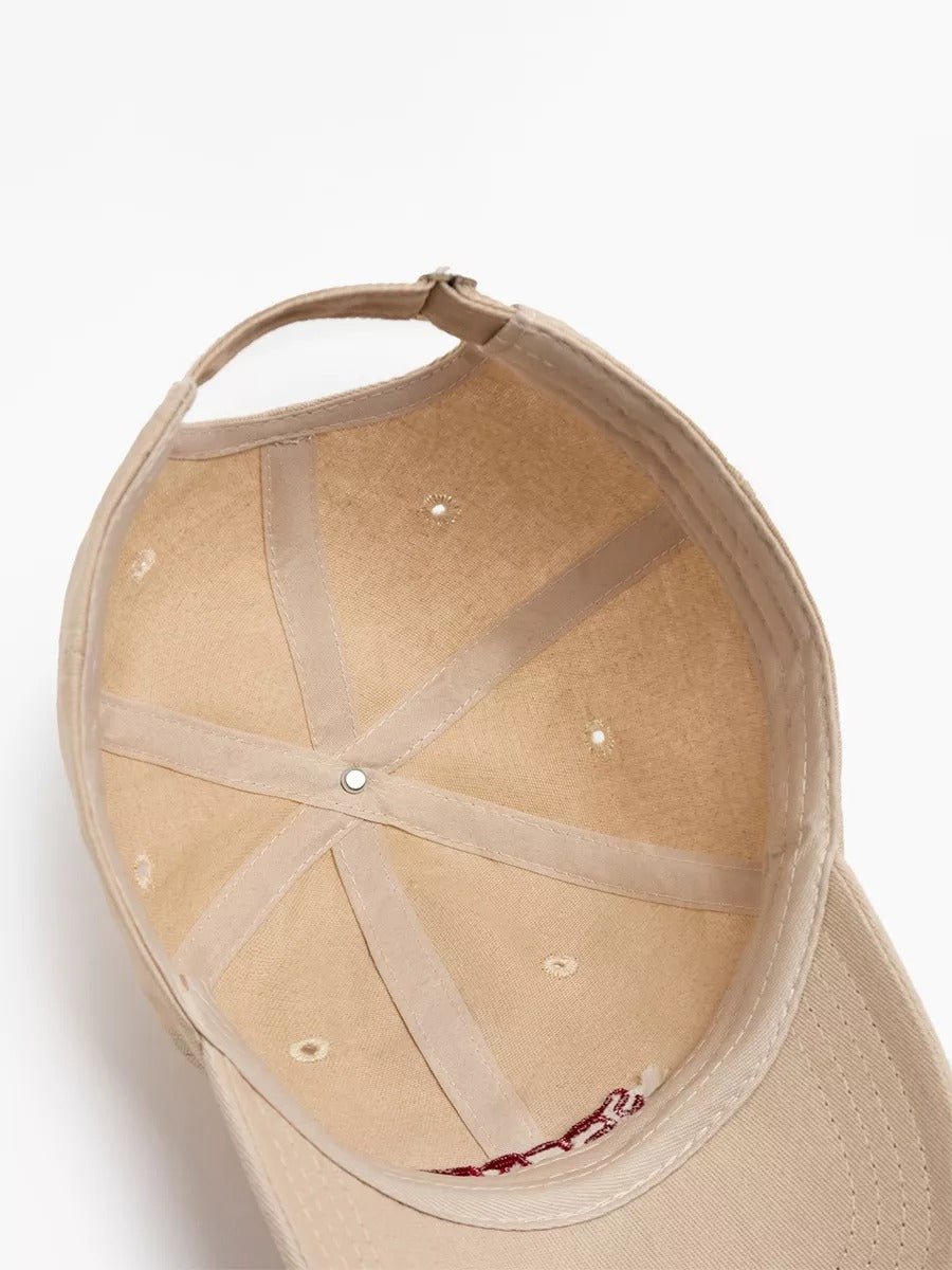 Casquette baseball usée, broderie SECRET, coton respirant, ajustable, style vintage, mixte, modèle Simy - Casquette - Beige