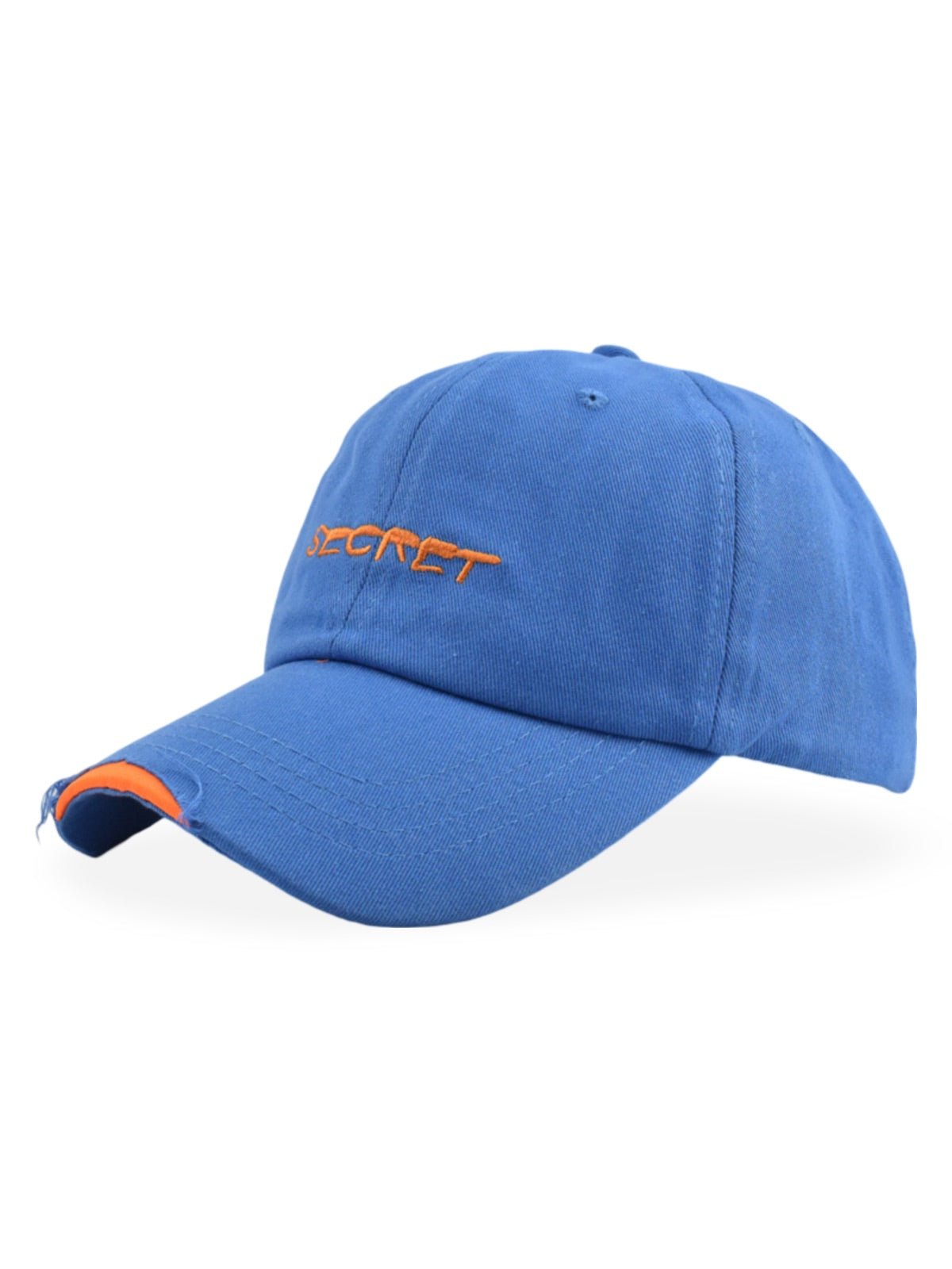 Casquette baseball usée, broderie SECRET, coton respirant, ajustable, style vintage, mixte, modèle Simy - Casquette - Bleu