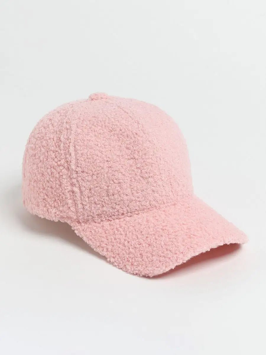 Casquette bouclette mouton, ajustable chaude, polaire, douce peluche à moumoute, modèle Mona - Casquette - Rose