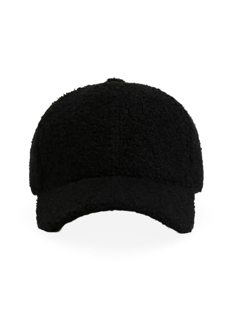 Casquette bouclette mouton, ajustable chaude, polaire, douce peluche à moumoute, modèle Mona - Casquette - Noir