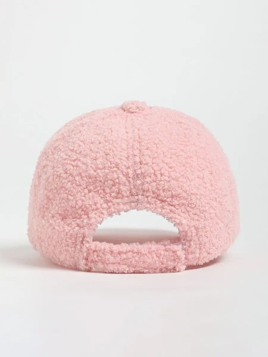Casquette bouclette mouton, ajustable chaude, polaire, douce peluche à moumoute, modèle Mona - Casquette - Rose