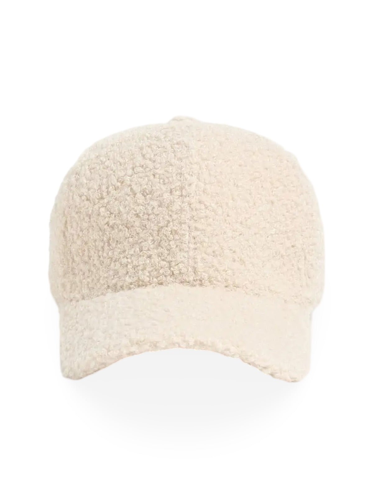 Casquette bouclette mouton, ajustable chaude, polaire, douce peluche à moumoute, modèle Mona - Casquette - Blanc crème