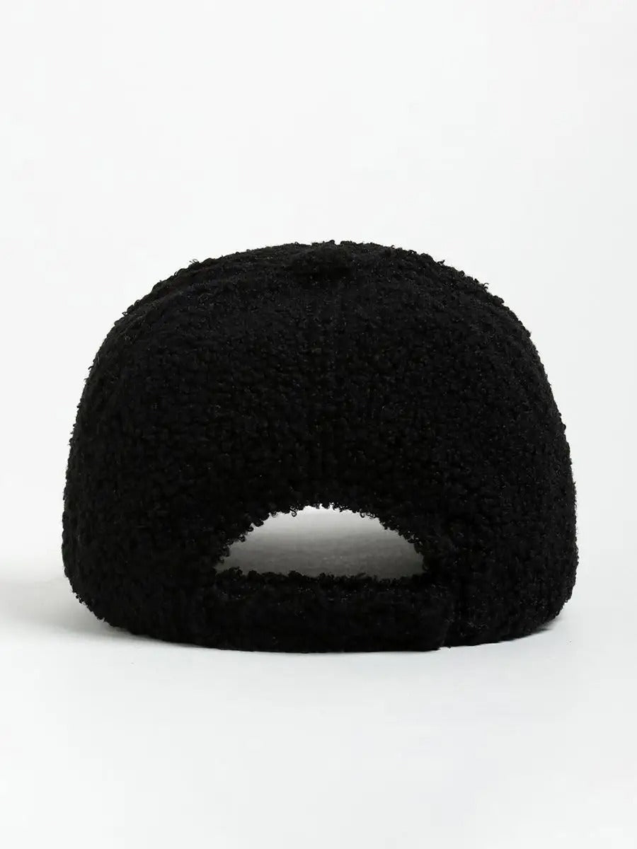 Casquette bouclette mouton, ajustable chaude, polaire, douce peluche à moumoute, modèle Mona - Casquette - Noir