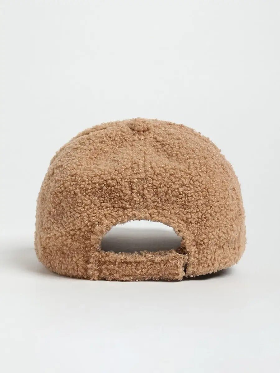 Casquette bouclette mouton, ajustable chaude, polaire, douce peluche à moumoute, modèle Mona - Casquette - Camel