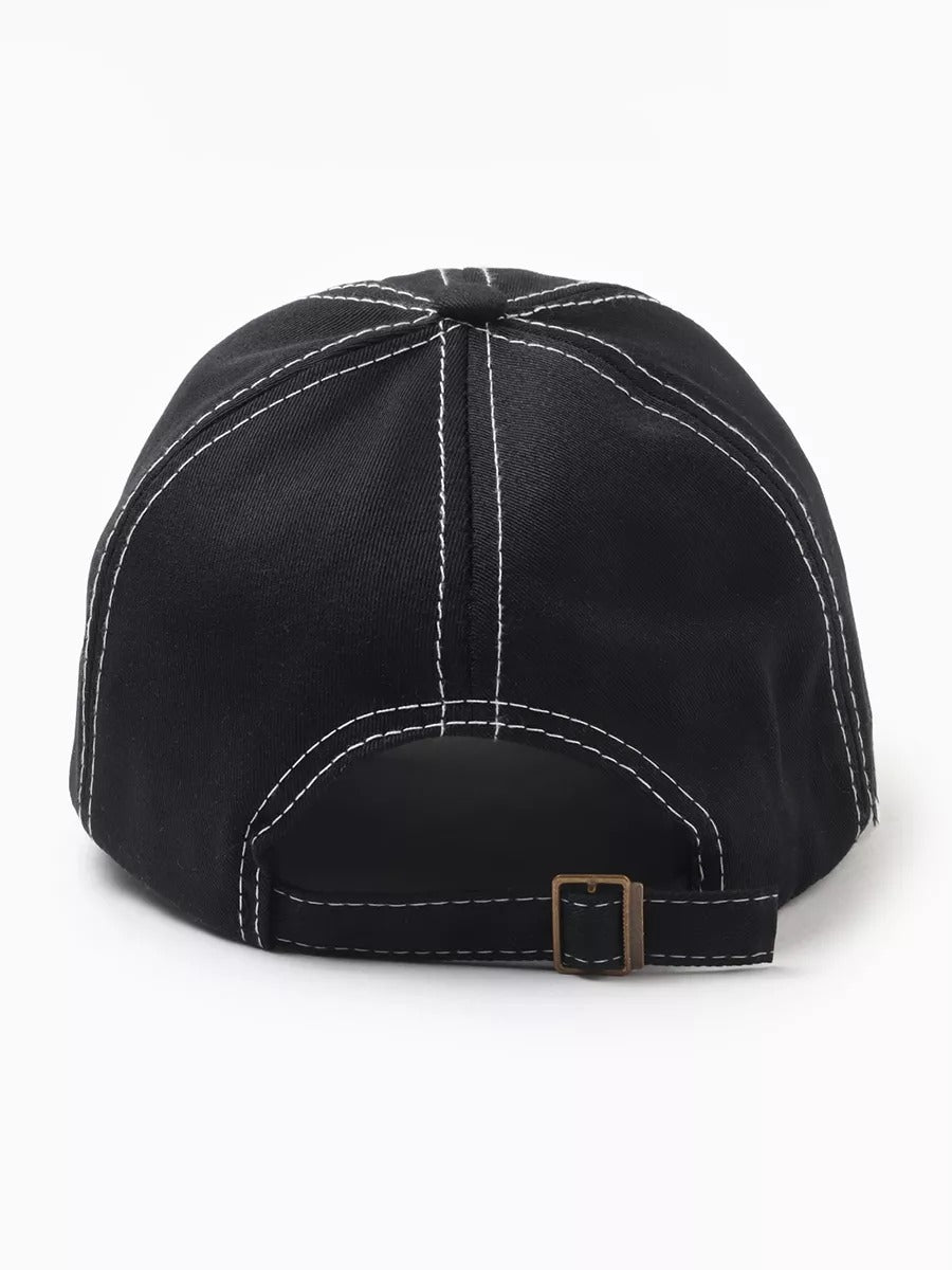 Casquette brodée aigle, visière courbée, ajustable, coton respirant, style urbain, modèle Eagle - Casquette - Noir