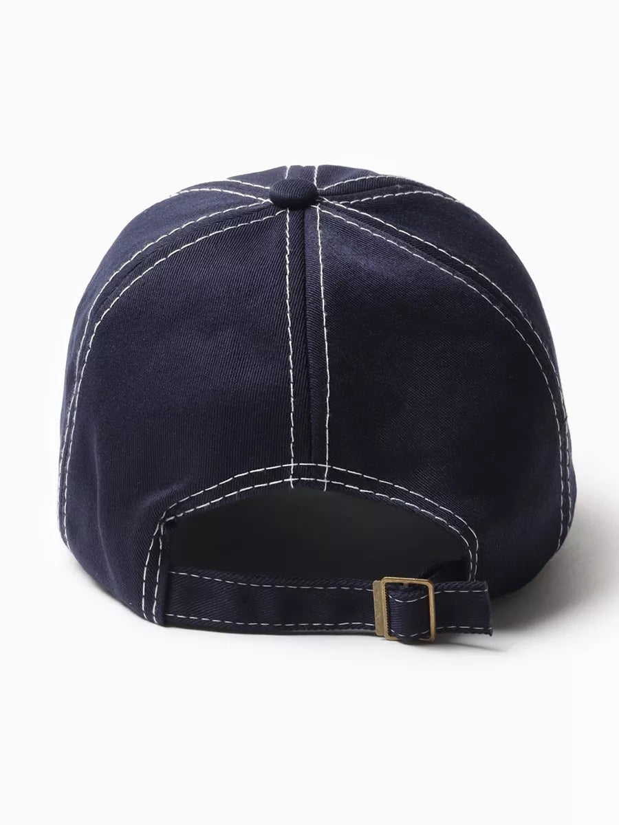 Casquette brodée aigle, visière courbée, ajustable, coton respirant, style urbain, modèle Eagle - Casquette - Bleu