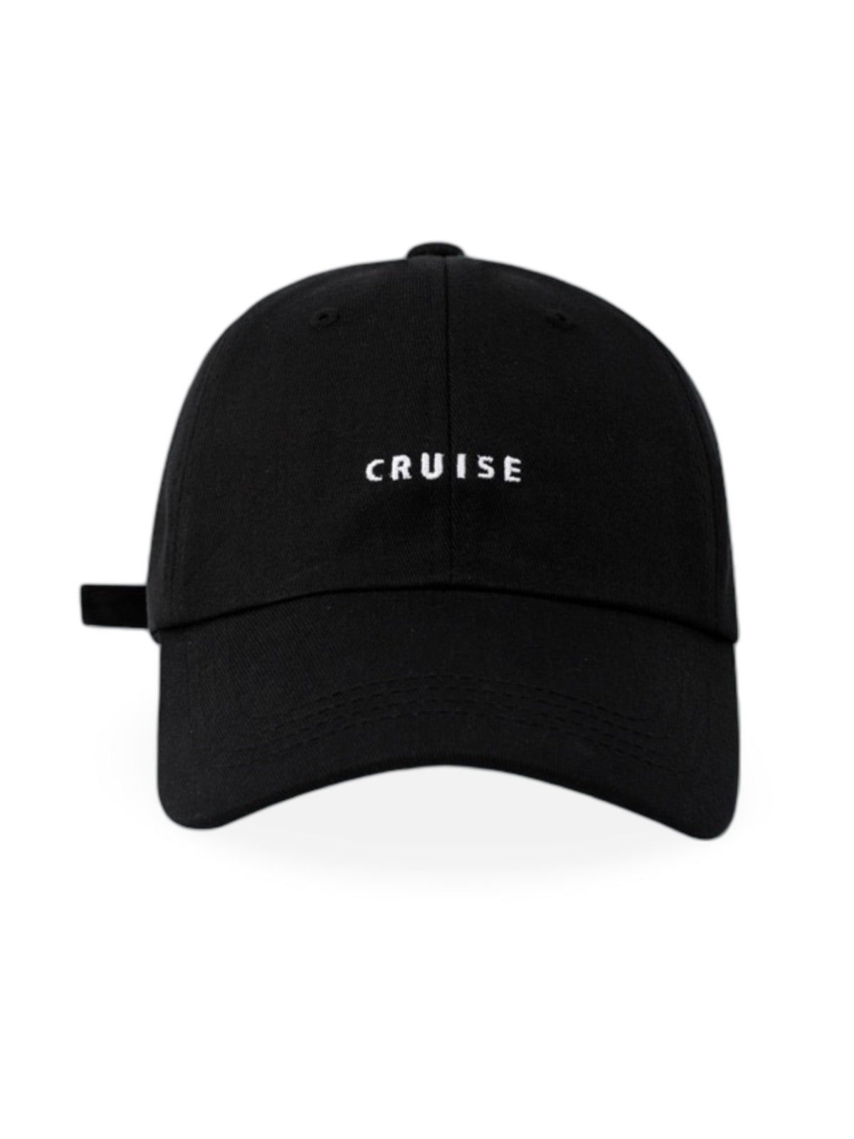Casquette brodée Cruise, en coton, réglable, broderie minimaliste, visière courbée, style unisexe, modèle Cruise - Casquette - Noir