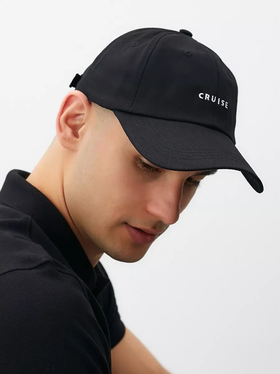 Casquette brodée Cruise, en coton, réglable, broderie minimaliste, visière courbée, style unisexe, modèle Cruise - Casquette - Noir