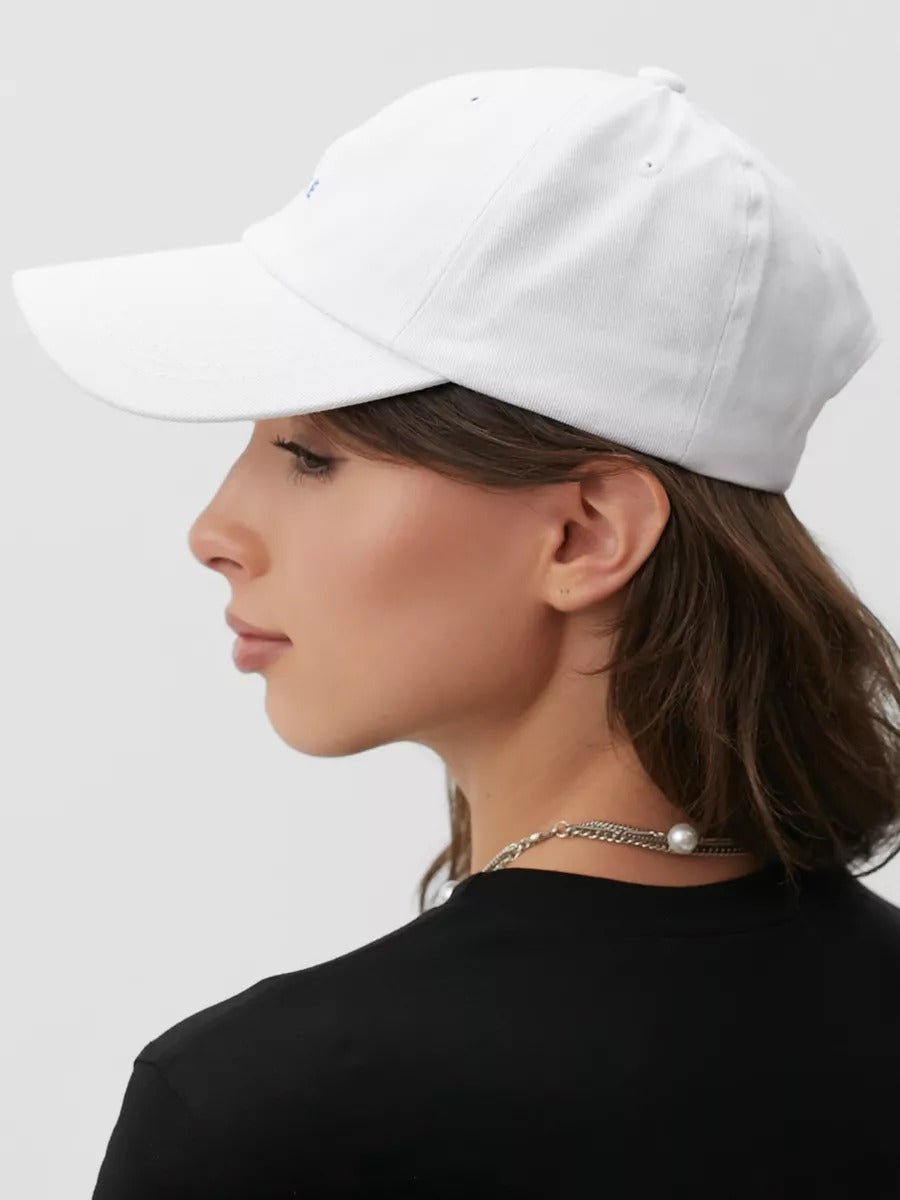 Casquette brodée Cruise, en coton, réglable, broderie minimaliste, visière courbée, style unisexe, modèle Cruise - Casquette - Blanc