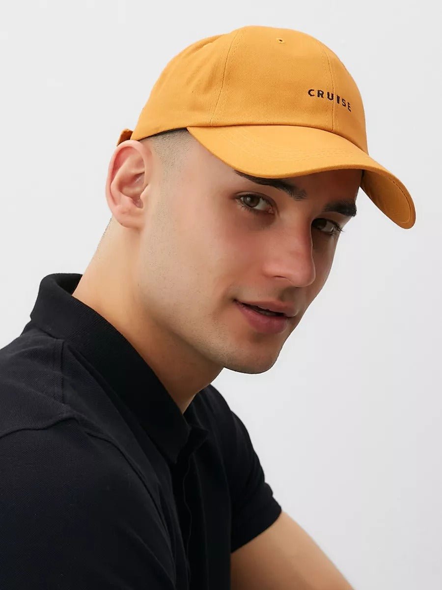 Casquette brodée Cruise, en coton, réglable, broderie minimaliste, visière courbée, style unisexe, modèle Cruise - Casquette - Jaune