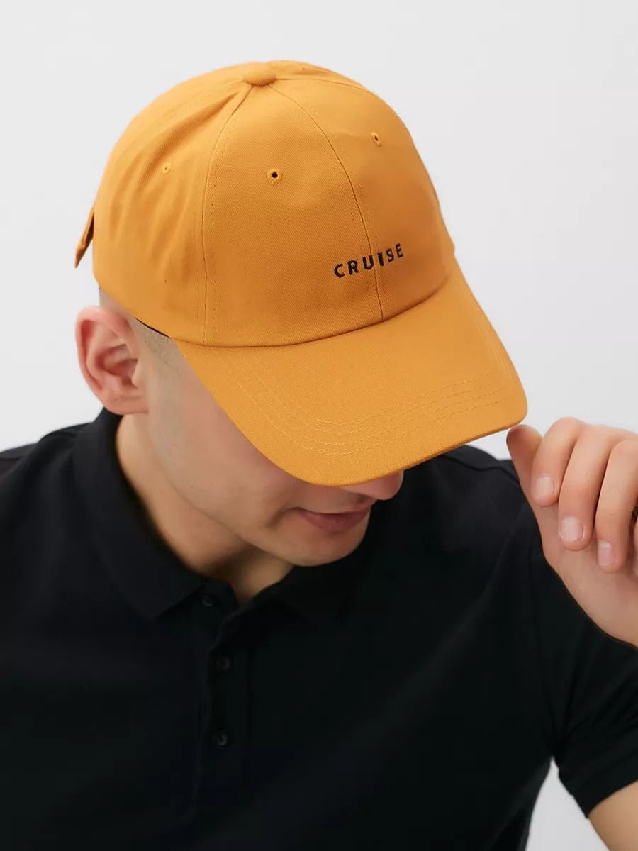 Casquette brodée Cruise, en coton, réglable, broderie minimaliste, visière courbée, style unisexe, modèle Cruise - Casquette - Jaune