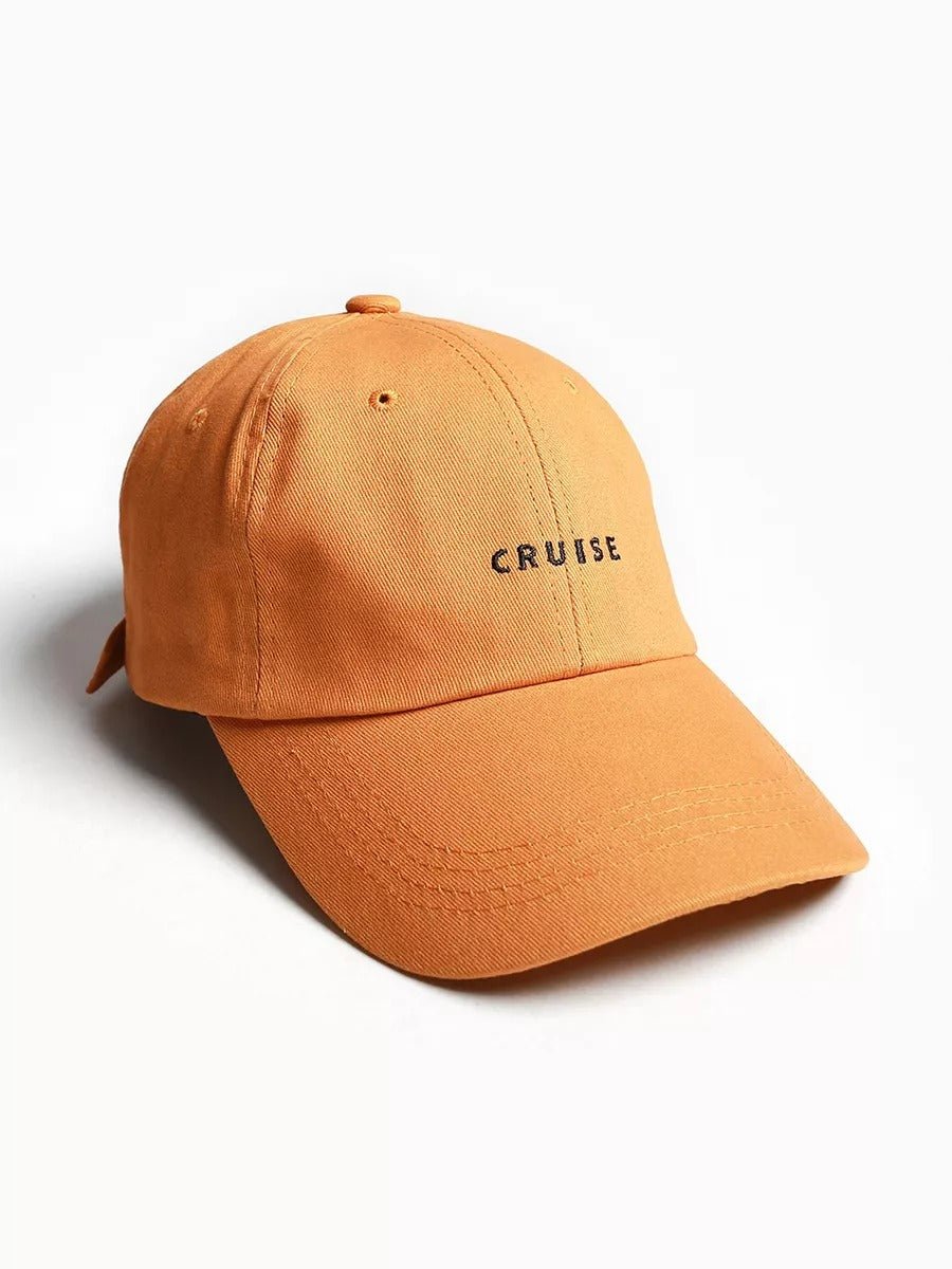 Casquette brodée Cruise, en coton, réglable, broderie minimaliste, visière courbée, style unisexe, modèle Cruise - Casquette - Jaune