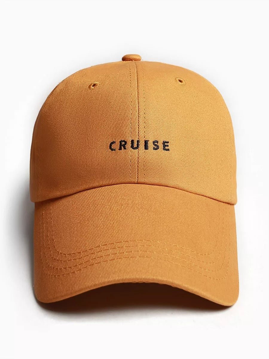 Casquette brodée Cruise, en coton, réglable, broderie minimaliste, visière courbée, style unisexe, modèle Cruise - Casquette - Jaune