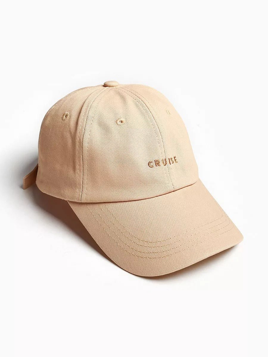 Casquette brodée Cruise, en coton, réglable, broderie minimaliste, visière courbée, style unisexe, modèle Cruise - Casquette - Beige