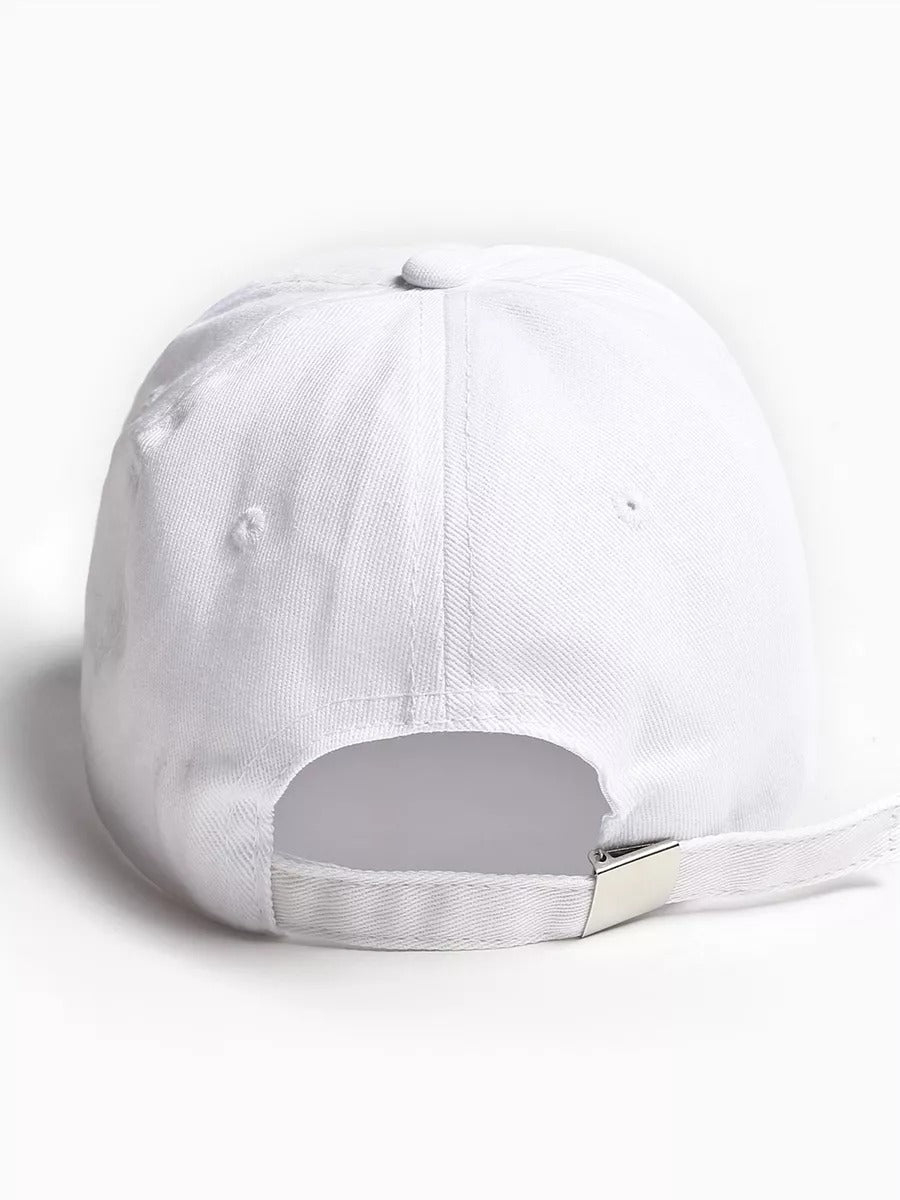 Casquette brodée Cruise, en coton, réglable, broderie minimaliste, visière courbée, style unisexe, modèle Cruise - Casquette - Blanc