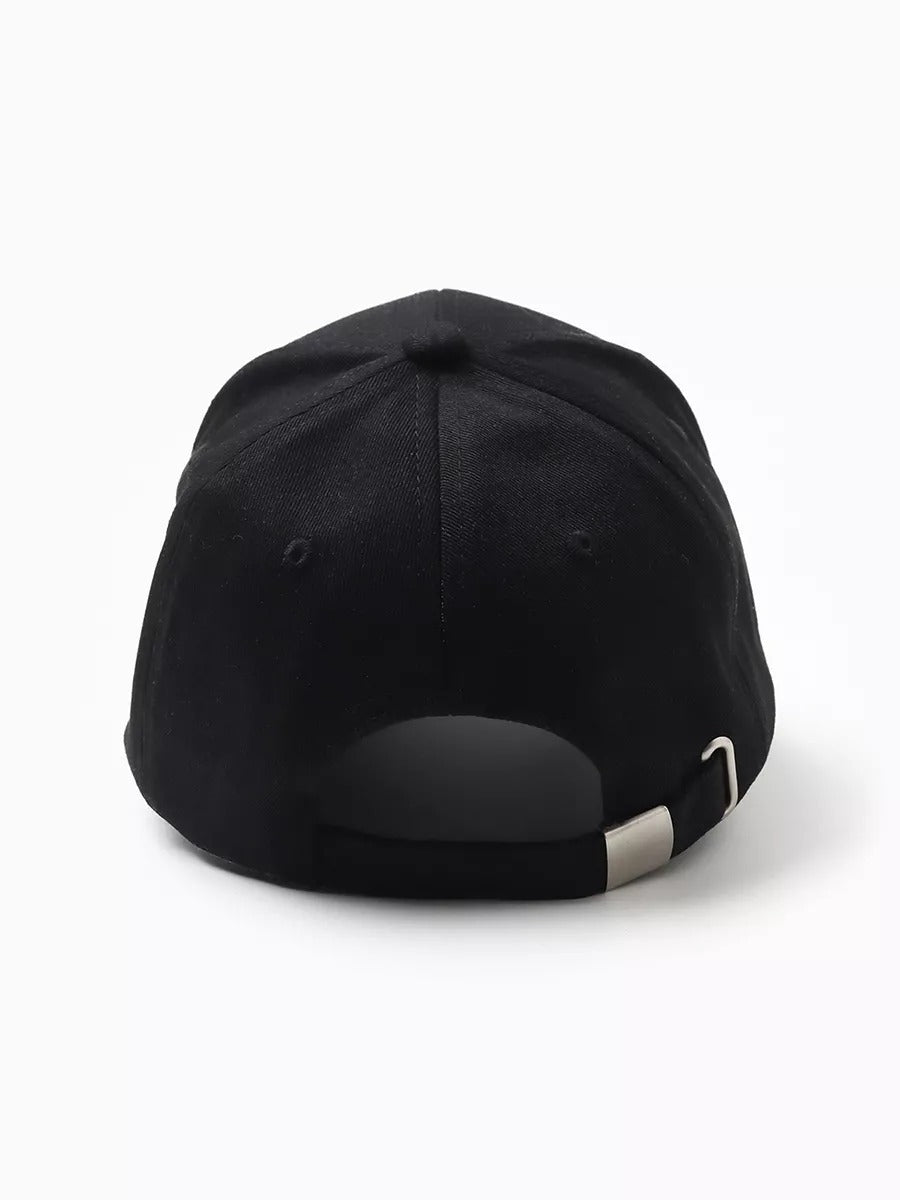 Casquette de baseball en coton brodée H, réglable, urbaine Y2K, mode été, modèle Toka - Casquette - Noir