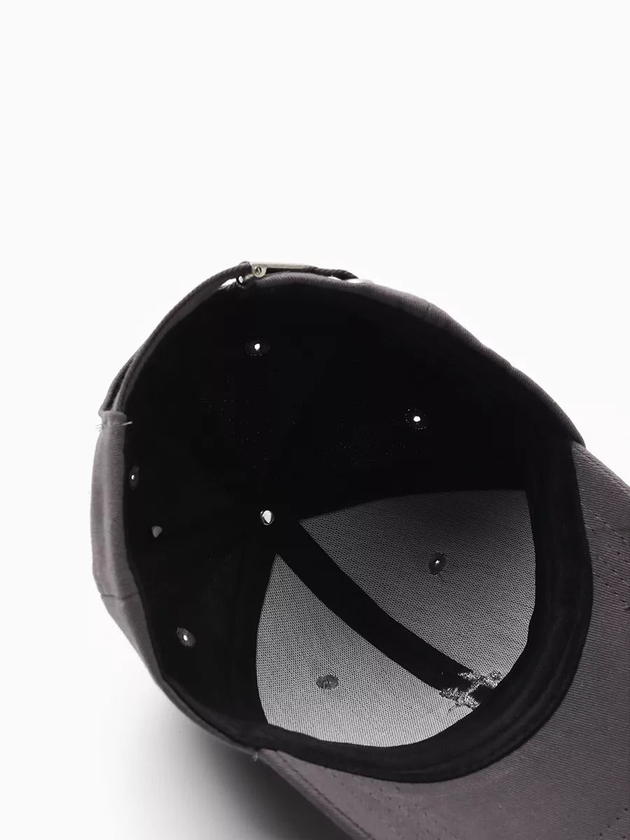 Casquette de baseball en coton brodée H, réglable, urbaine Y2K, mode été, modèle Toka - Casquette - Gris