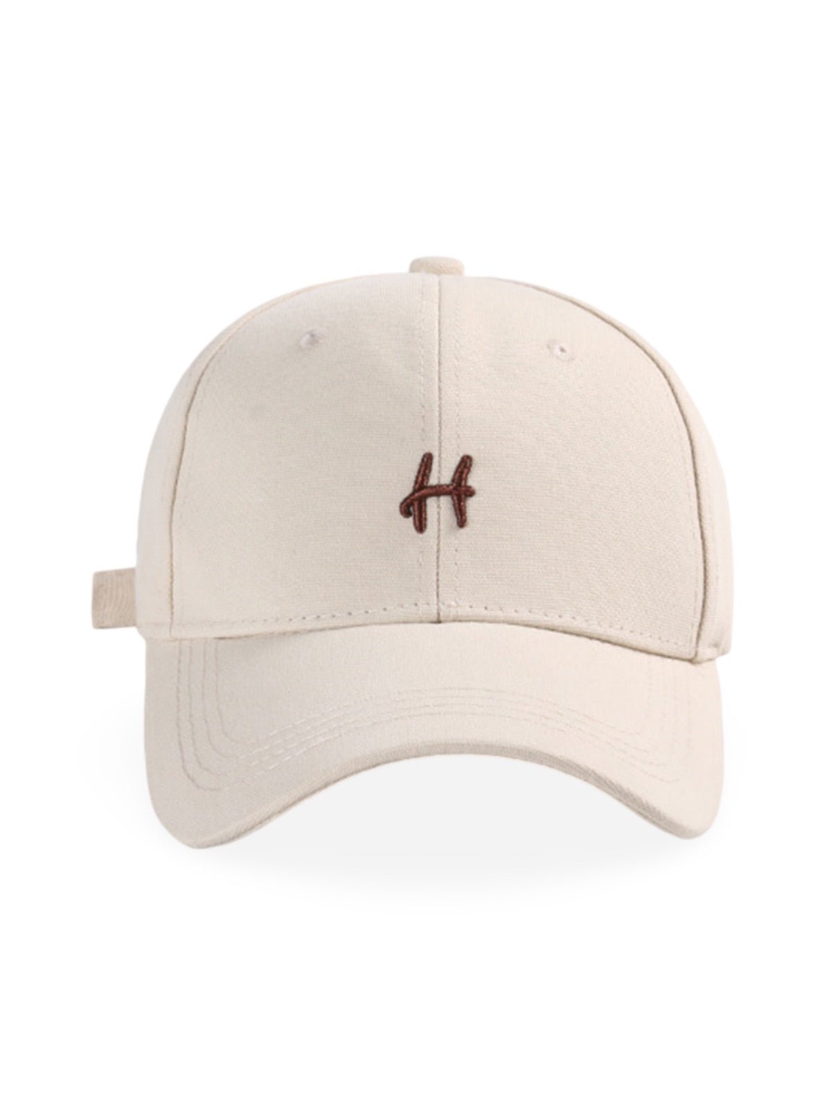 Casquette de baseball en coton brodée H, réglable, urbaine Y2K, mode été, modèle Toka - Casquette - Beige