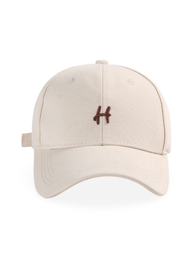 Casquette de baseball en coton brodée H, réglable, urbaine Y2K, mode été, modèle Toka - Casquette - Beige