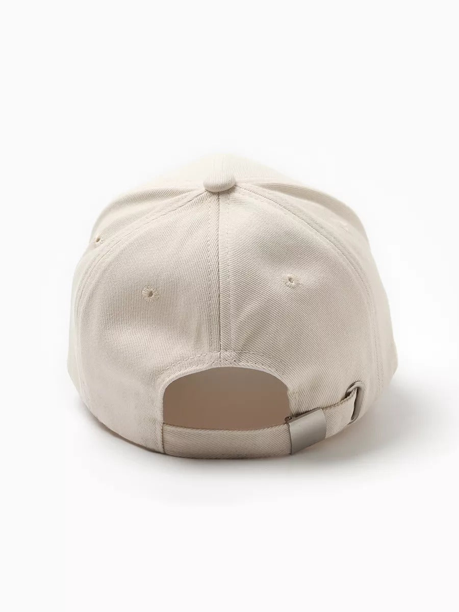 Casquette de baseball en coton brodée H, réglable, urbaine Y2K, mode été, modèle Toka - Casquette - Beige