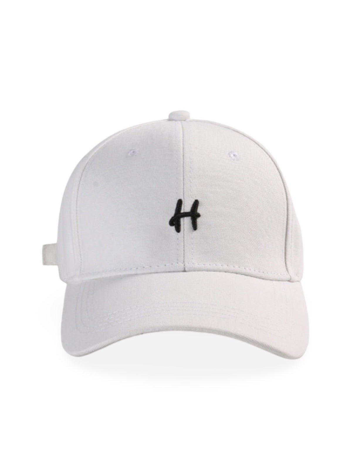 Casquette de baseball en coton brodée H, réglable, urbaine Y2K, mode été, modèle Toka - Casquette - Blanc