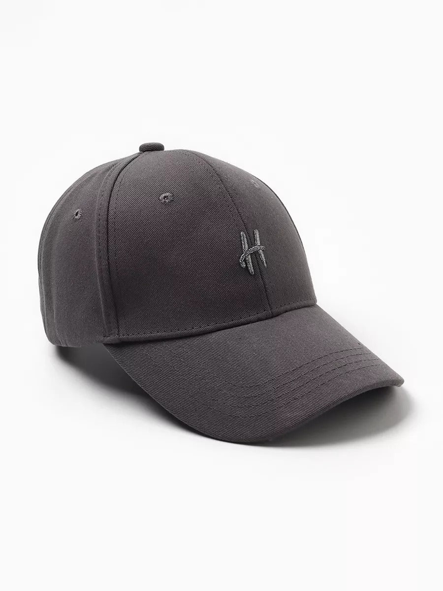 Casquette de baseball en coton brodée H, réglable, urbaine Y2K, mode été, modèle Toka - Casquette - Gris