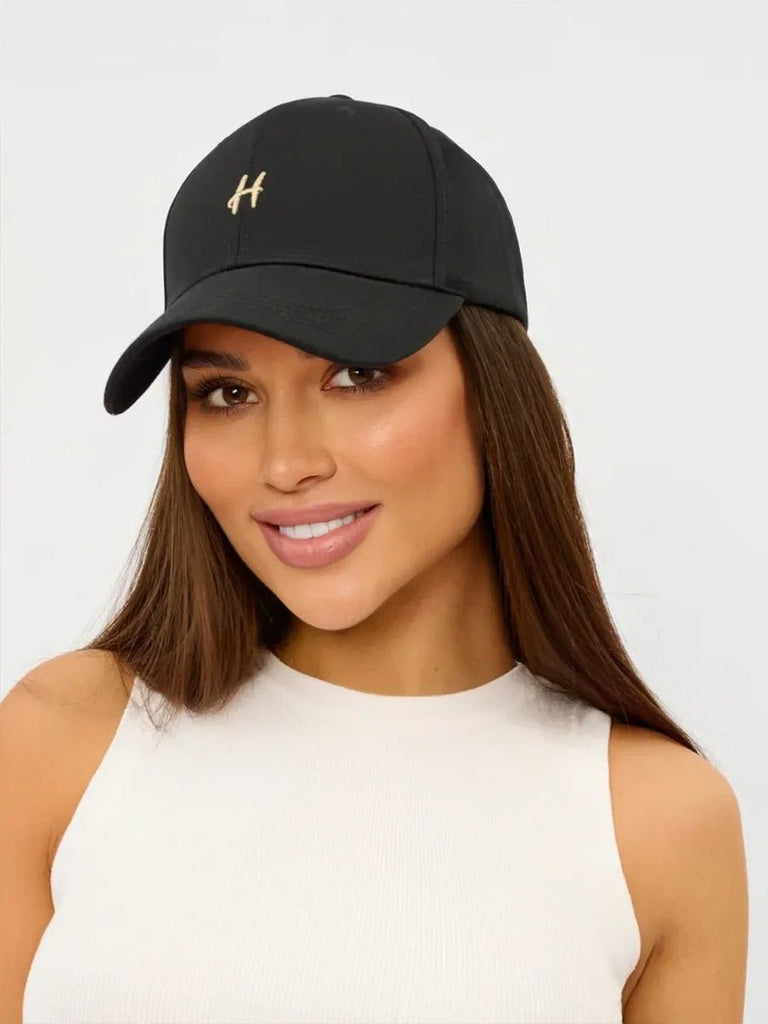Casquette de baseball en coton brodée H, réglable, urbaine Y2K, mode été, modèle Toka - Casquette - Noir