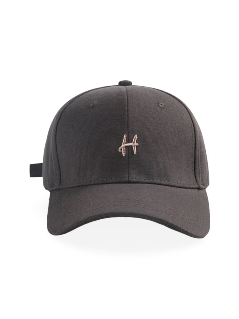 Casquette de baseball en coton brodée H, réglable, urbaine Y2K, mode été, modèle Toka - Casquette - Gris