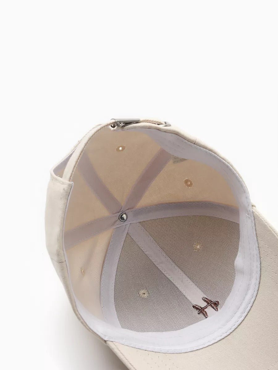Casquette de baseball en coton brodée H, réglable, urbaine Y2K, mode été, modèle Toka - Casquette - Beige