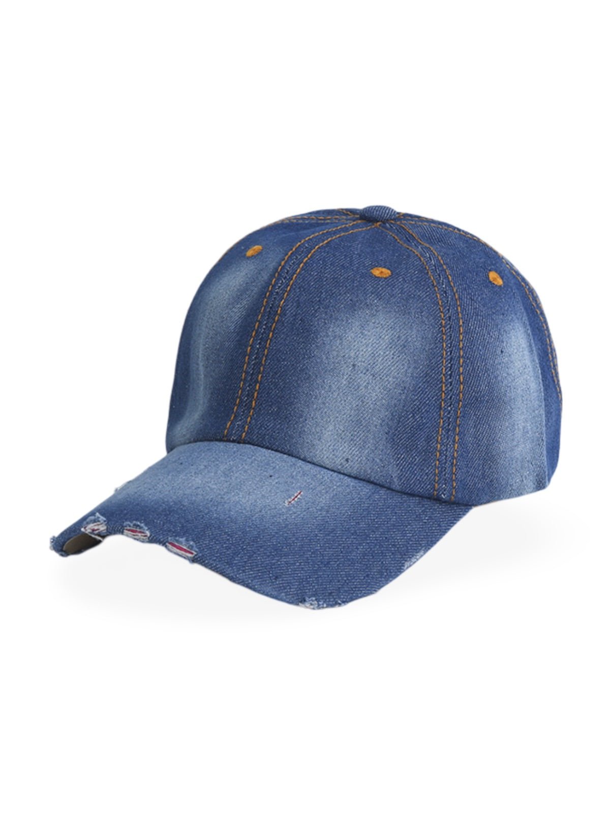 Casquette en jean délavé, baseball unisexe, denim ajustable, usé au style vintage, modèle Bill - Casquette - Style 2