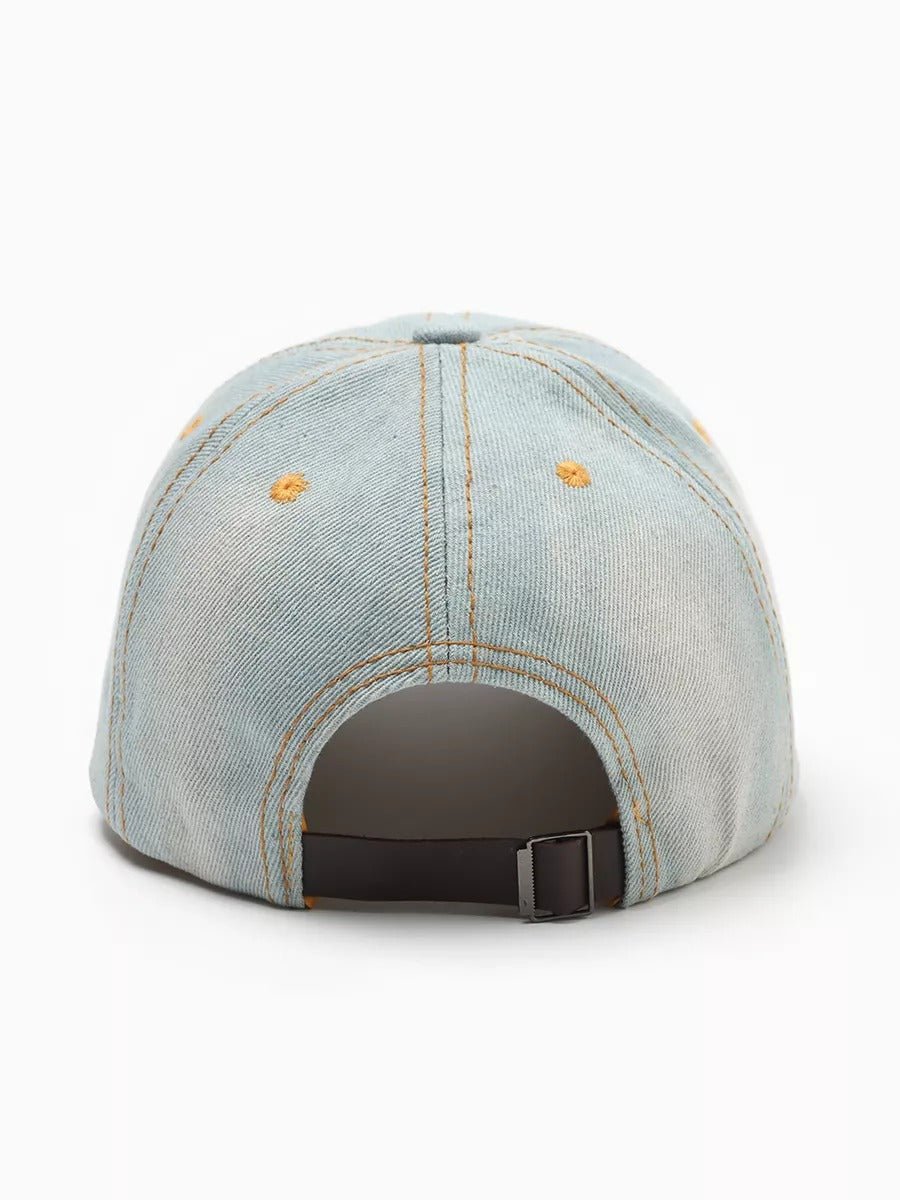 Casquette en jean délavé, baseball unisexe, denim ajustable, usé au style vintage, modèle Bill - Casquette - Style 1