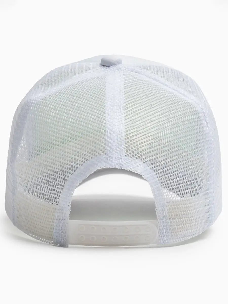 Casquette filet unie, légère et respirante, réglable, idéale pour l'été, modèle Quinn - Casquette - Blanc