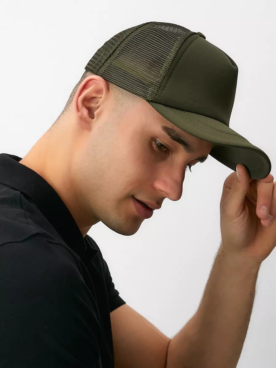 Casquette filet unie, légère et respirante, réglable, idéale pour l'été, modèle Quinn - Casquette - Kaki