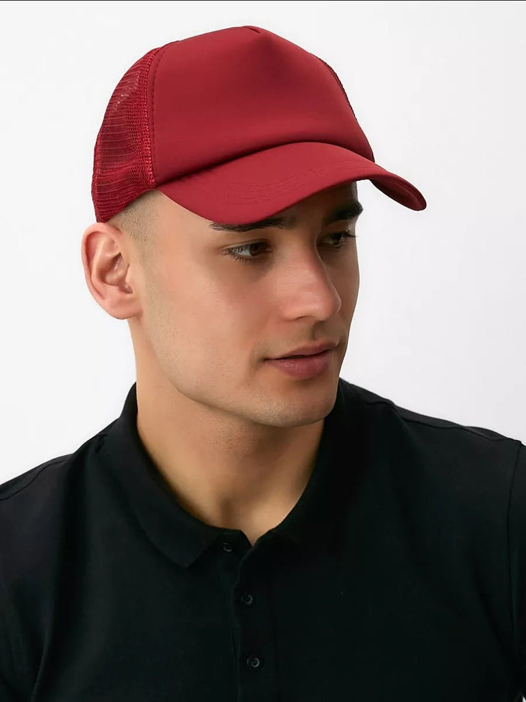 Casquette filet unie, légère et respirante, réglable, idéale pour l'été, modèle Quinn - Casquette - Bordeaux