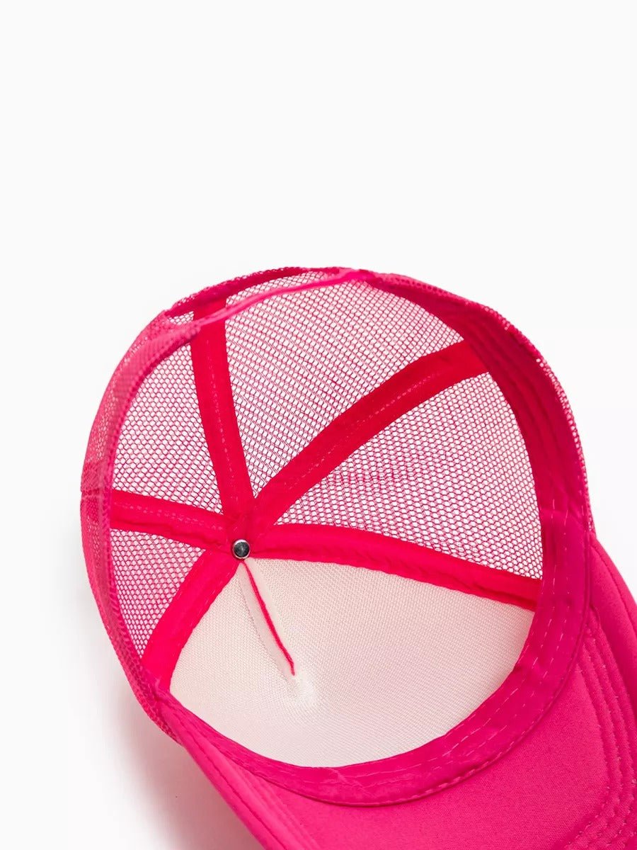 Casquette filet unie, légère et respirante, réglable, idéale pour l'été, modèle Quinn - Casquette - Rouge