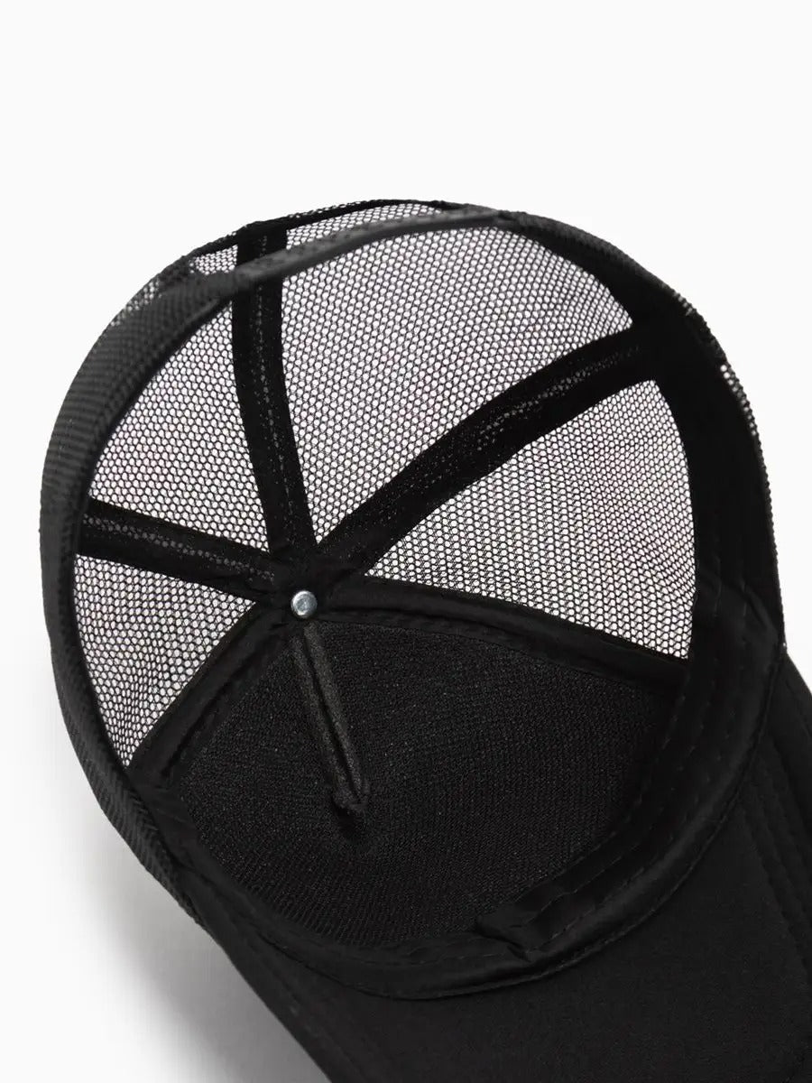 Casquette filet unie, légère et respirante, réglable, idéale pour l'été, modèle Quinn - Casquette - Noir