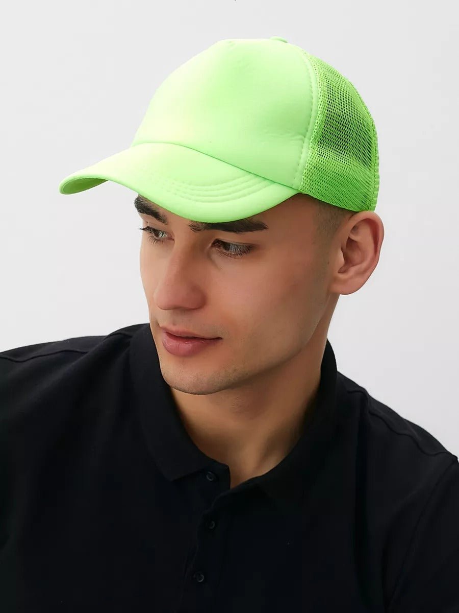 Casquette filet unie, légère et respirante, réglable, idéale pour l'été, modèle Quinn - Casquette - Vert