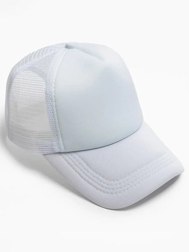 Casquette filet unie, légère et respirante, réglable, idéale pour l'été, modèle Quinn - Casquette - Blanc