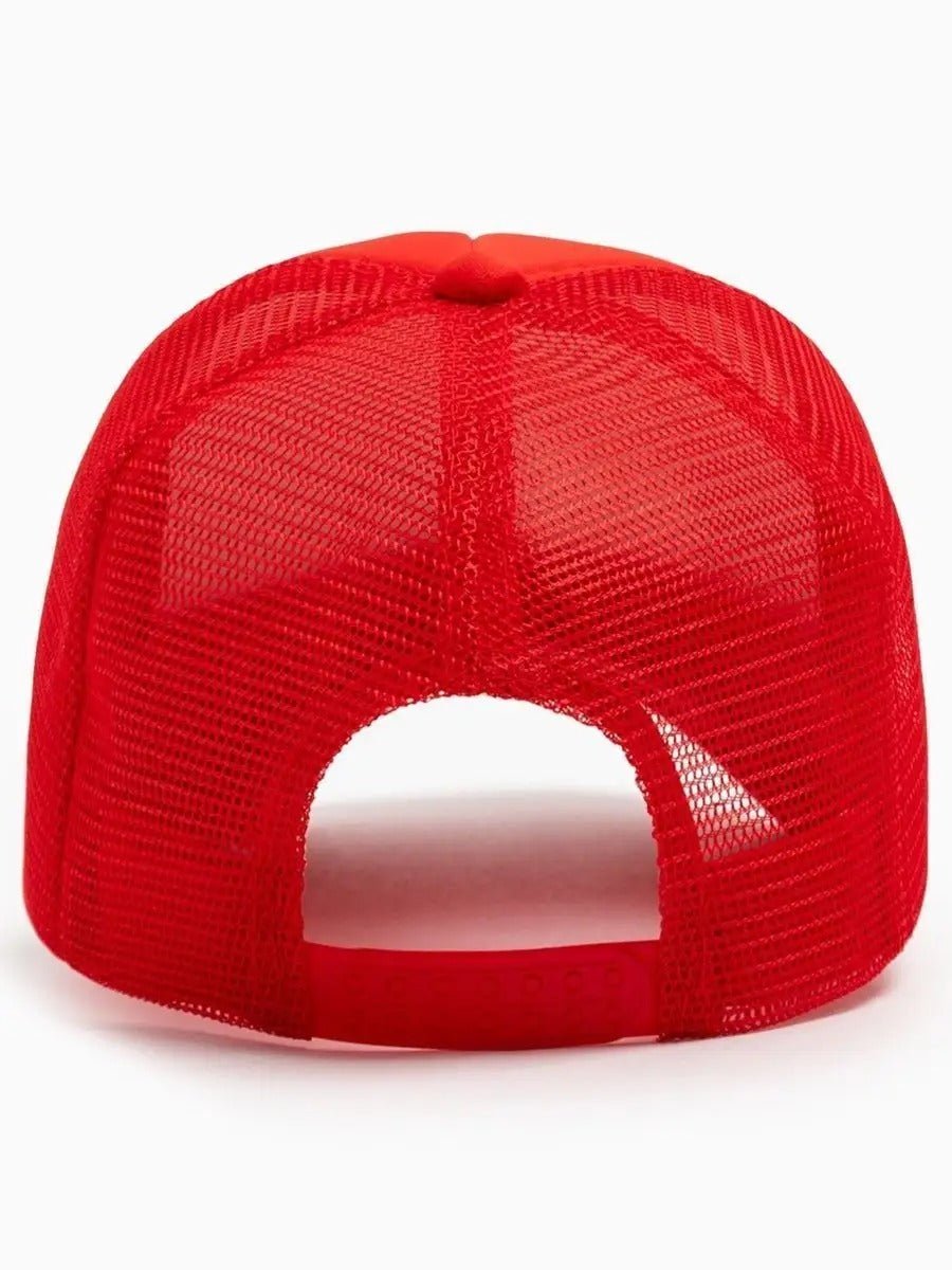 Casquette filet unie, légère et respirante, réglable, idéale pour l'été, modèle Quinn - Casquette - Rouge