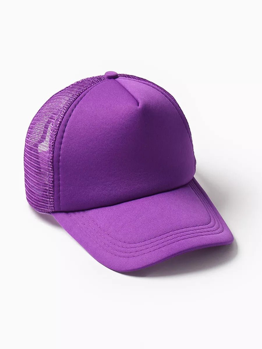 Casquette filet unie, légère et respirante, réglable, idéale pour l'été, modèle Quinn - Casquette - Violet