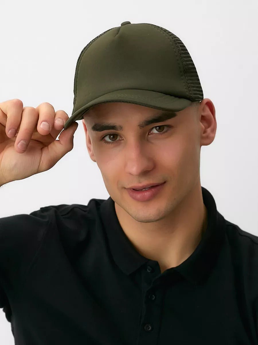 Casquette filet unie, légère et respirante, réglable, idéale pour l'été, modèle Quinn - Casquette - Kaki
