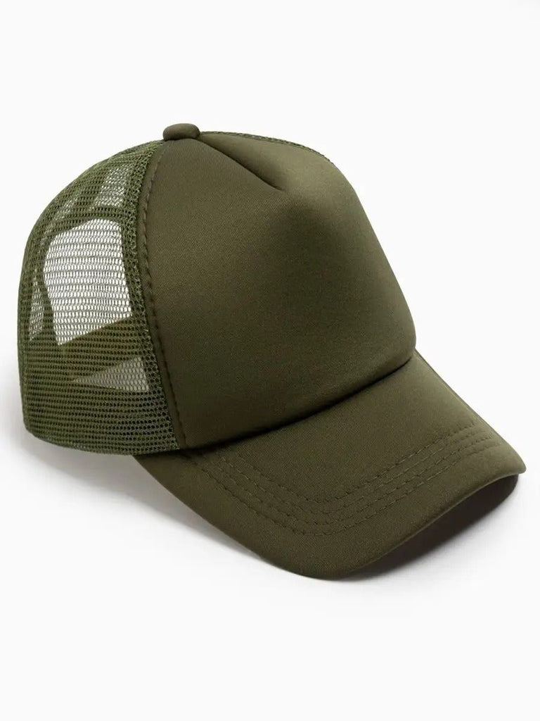 Casquette filet unie, légère et respirante, réglable, idéale pour l'été, modèle Quinn - Casquette - Kaki