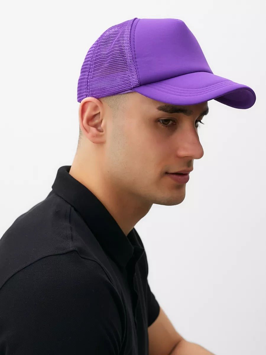 Casquette filet unie, légère et respirante, réglable, idéale pour l'été, modèle Quinn - Casquette - Violet
