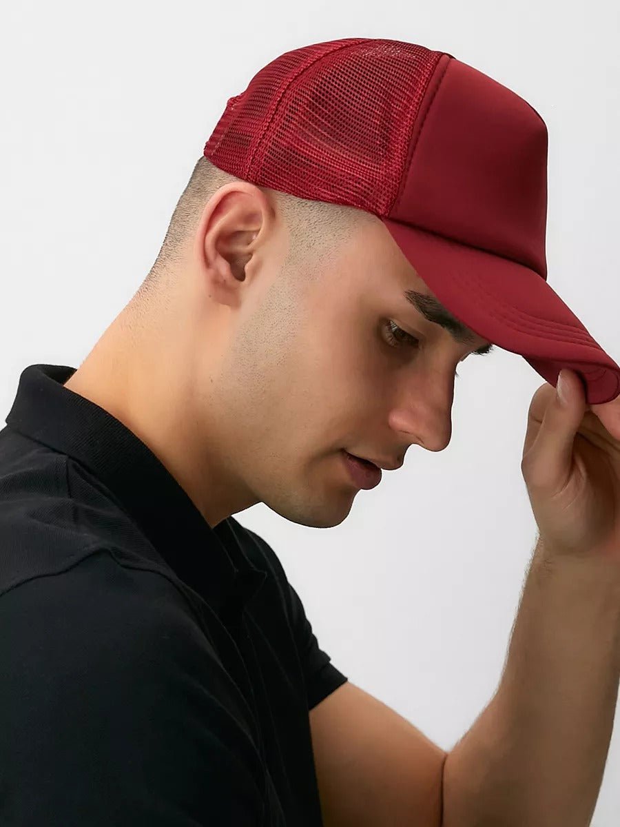 Casquette filet unie, légère et respirante, réglable, idéale pour l'été, modèle Quinn - Casquette - Bordeaux