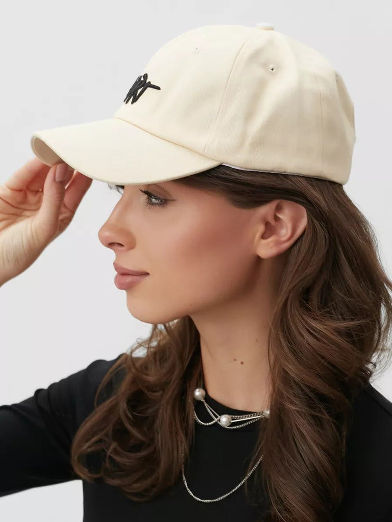 Casquette HEART brodée, coton respirant, visière courbée, ajustable, style urbain, modèle Hermi - Casquette - Blanc