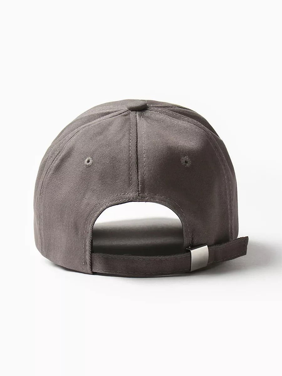 Casquette HEART brodée, coton respirant, visière courbée, ajustable, style urbain, modèle Hermi - Casquette - Gris