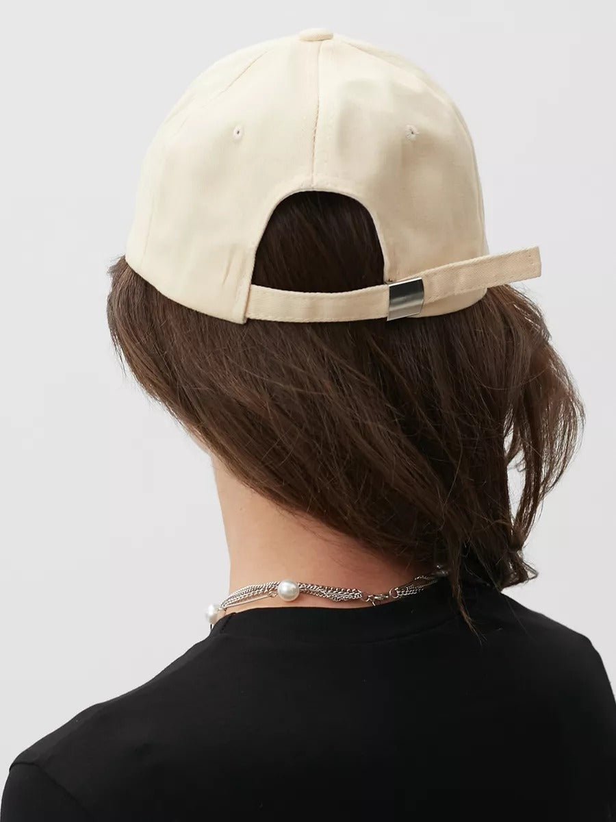Casquette HEART brodée, coton respirant, visière courbée, ajustable, style urbain, modèle Hermi - Casquette - Blanc