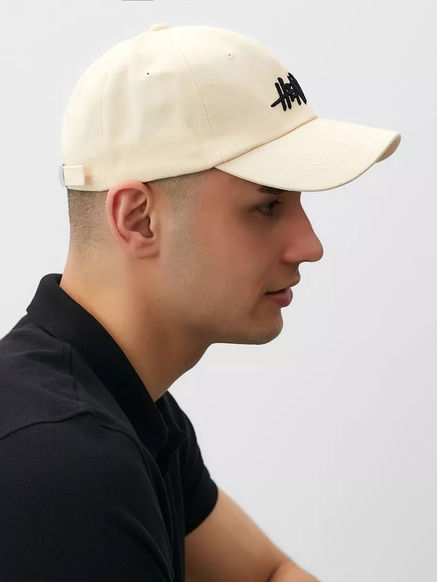 Casquette HEART brodée, coton respirant, visière courbée, ajustable, style urbain, modèle Hermi - Casquette - Blanc